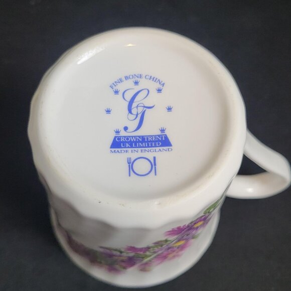 Crown Trent Floral Tea Coffee Mug Cup Fine Bone China Staffordshire England - Picture 7 of 7